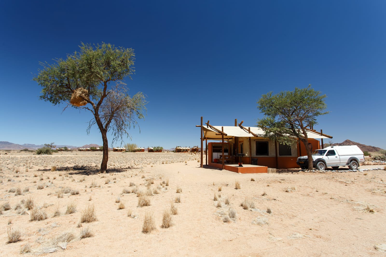 Chalet eines Camps in der Wüste bei Sossusvlei